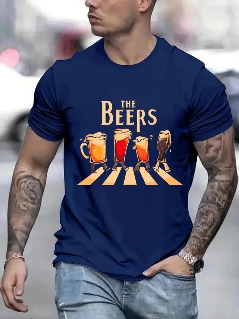 The Beers 3D Printed Men Tee Shirts Breathable Tops Street Fashion T-shirt Mens Casual Summer T Shirts Fashion Men T Shirts
