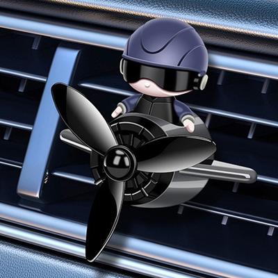 Автомобильный воздуховод освежитель воздуха мультяшный пилот кондиционер ароматерапия клипса вращающийся пропеллер ароматизатор украшение