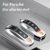 Корпус из цинкового сплава для ключа Porsche Cayenne Panamera Macan Cayman 718 911 Taycan, блестящий хромированный чехол для автомобильного ключа