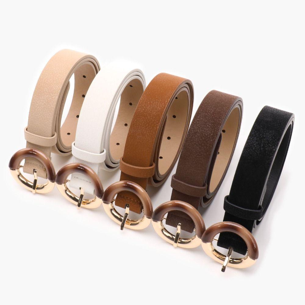 PU Leather Decorative Waistband Alloy Metal Buckle Versatile Waist Strap For Women