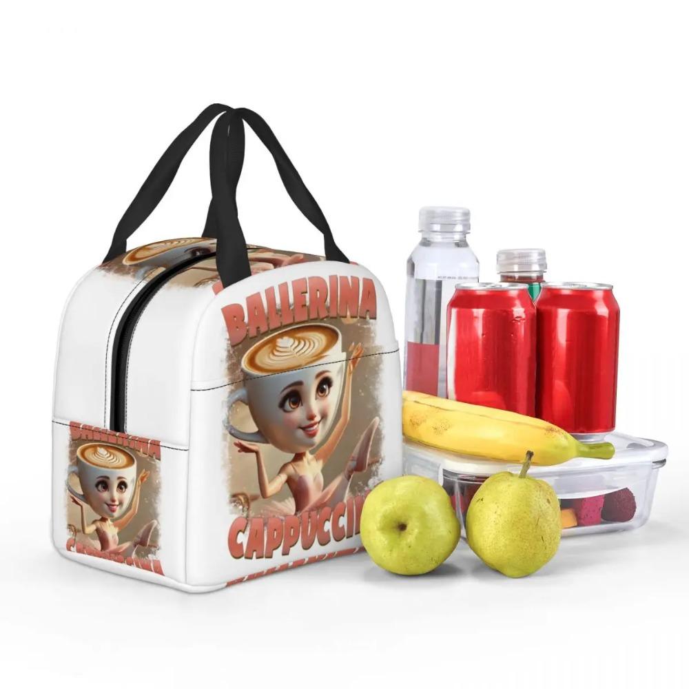 Custom Ballerina Capuchina Italian Brainrot Tung Tung Tung Sahur Lunch Bag Women Thermal Cooler Insulated Lunch Box for Student