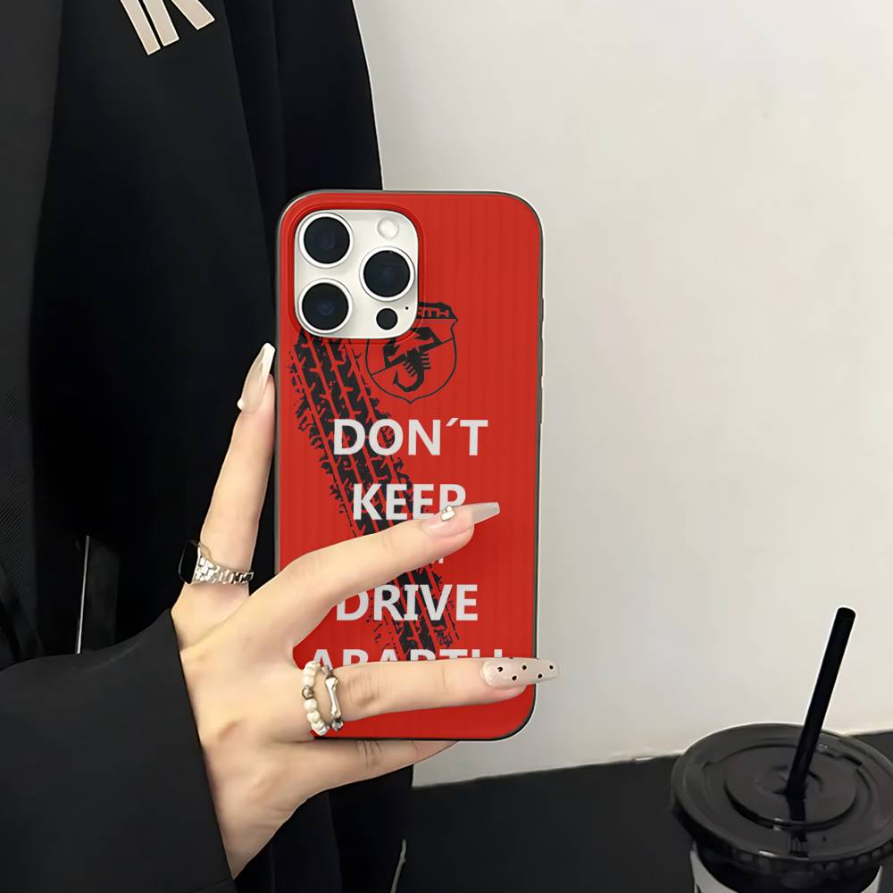 A-Abarth LOGO Soft Corrugated Transparent Phone Case For IPhone 17 15 16 11 12 13 14 Pro Max Plus Pro