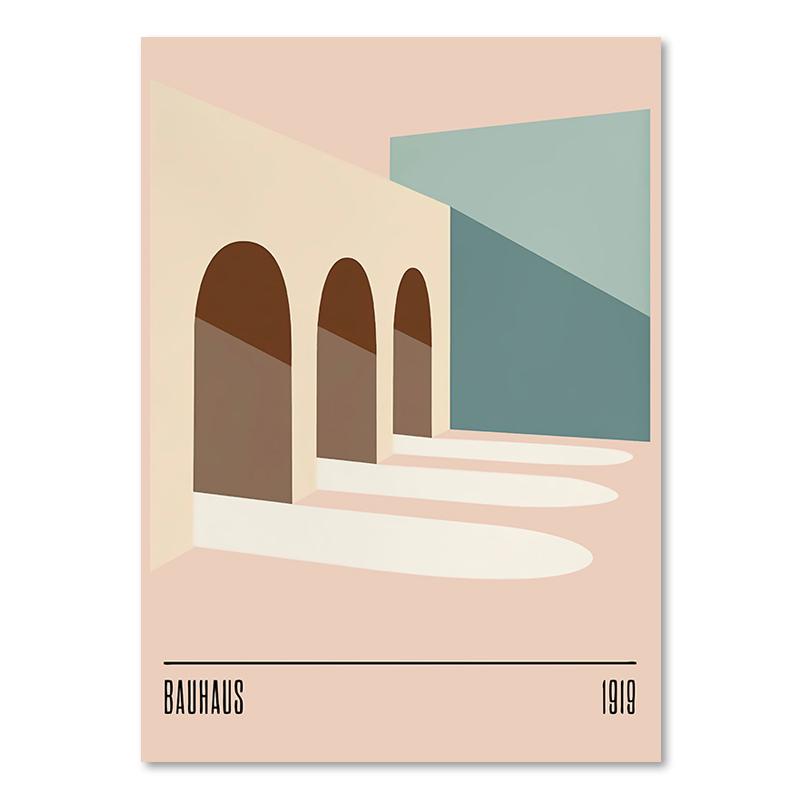 Абстрактные картины на холсте в стиле Баухаус, выставка, архитектурные геометрические постеры и принты, настенные художественные фотографии, украшение для дома, гостиной