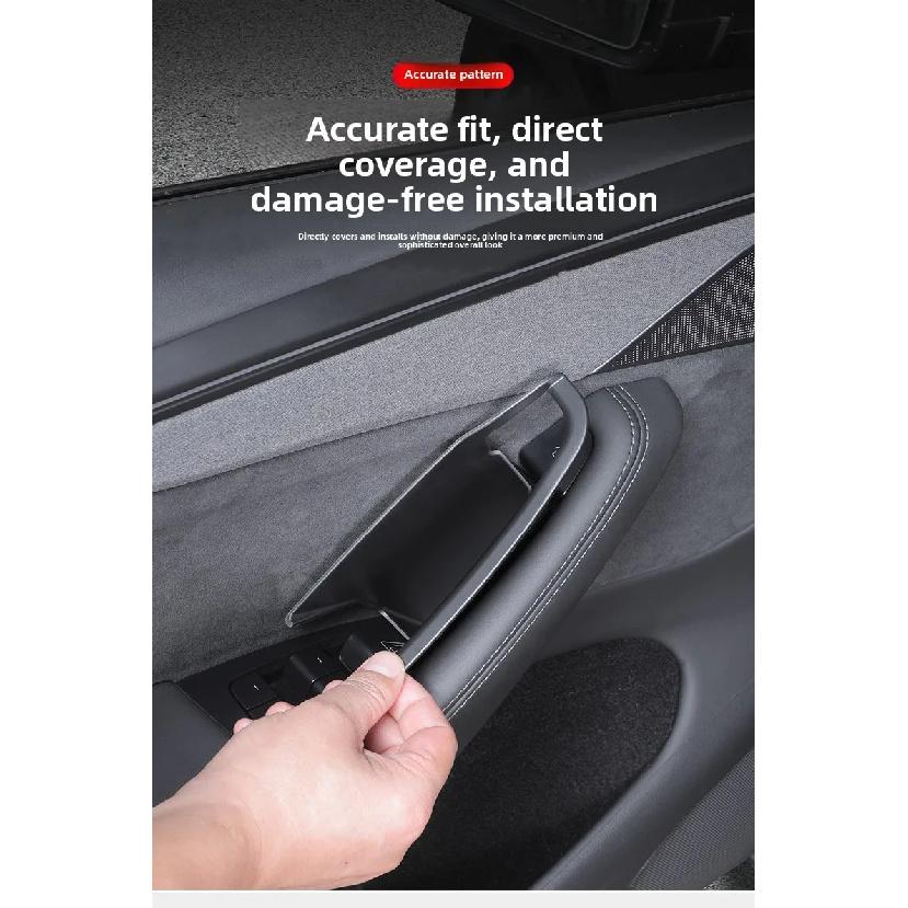 Car Door Handle Filler Storage Box Inner Handle Organizer Tidying Tray For Tesla Refreshed Model Y Juniper 2025 2026 Accessories