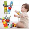Baby Rattle Socks Toys For Newborn 0 12 Months Play Animal Socks Wrist Strap Rattle Infant Foot Socks Bug Babies Accessory