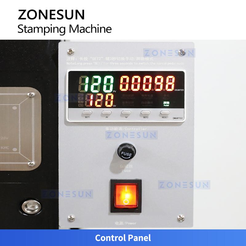 ZONESUN ZY-819K2 Пневматическая автоматическая машина для тиснения горячей фольгой, машина для тиснения логотипа на коже, штамп для логотипа, машина для горячих слов