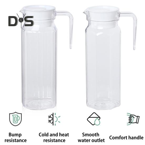 Кувшин для холодной воды 1,1 л, большая емкость, прозрачный диспенсер для напитков, герметичный кувшин с крышкой, носиком, лимонад, сок, напиток, банка для горячих и холодных напитков