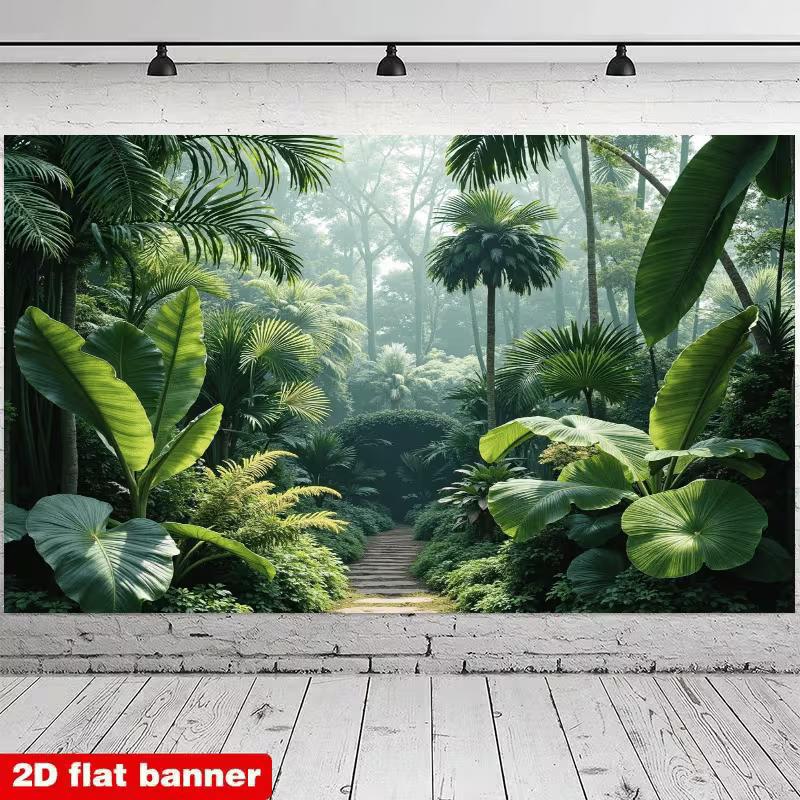 2D пышный тропический сад фон для фотосъемки баннер