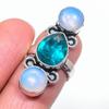 Натуральный швейцарский голубой топаз, опал, ювелирное кольцо из стерлингового серебра 925 пробы, размер 6 C2N44