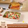 Прямоугольный контейнер для хранения продуктов из нержавеющей стали большой вместимости с крышкой для холодильника и для приготовления еды