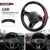 Car Carbon Fiber Texture PU Leather Car Steering Wheel Cover For BMW Mini Cooper R50 R53 R55 R56 R60 R61 F54 F55 F56 Stickcer pd2
