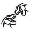 2Pcs Metal Hollow Style Tyrannosaurus Rex Totem Badge Dinosaur Head Emblem Stickers For TRX    Raptor Accessories