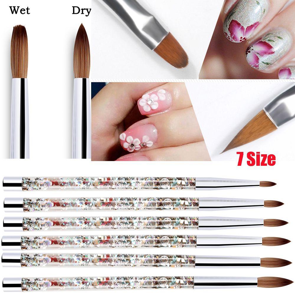 Гель-лак для ногтей, кисть для маникюра, 100% нейлон для акриловой пудры, кисть для дизайна ногтей, акриловая кисть для ногтей