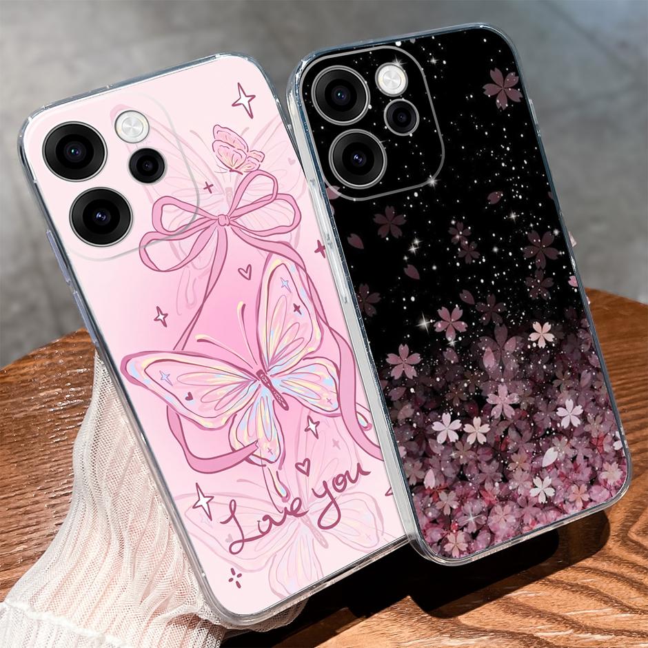 Чехол для OPPO Reno15Pro Reno15F Милая свинка Динозавр Минималистичный Прочный Прозрачный корпус для OPPO Reno15 F Reno 15 Pro Coque