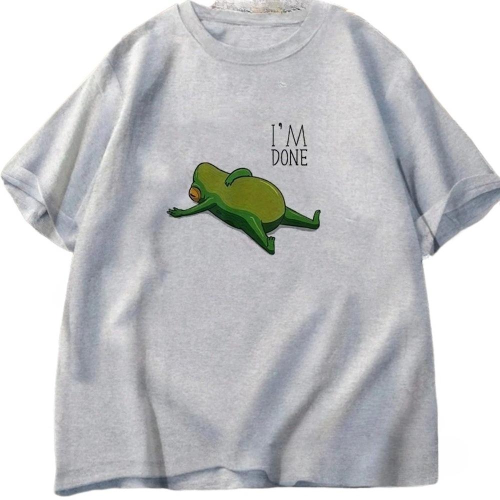 I Am A Frog Graphic T Shirt Womens Unisex Casual Round Neck Short Sleeve Street Style Summer Tee
