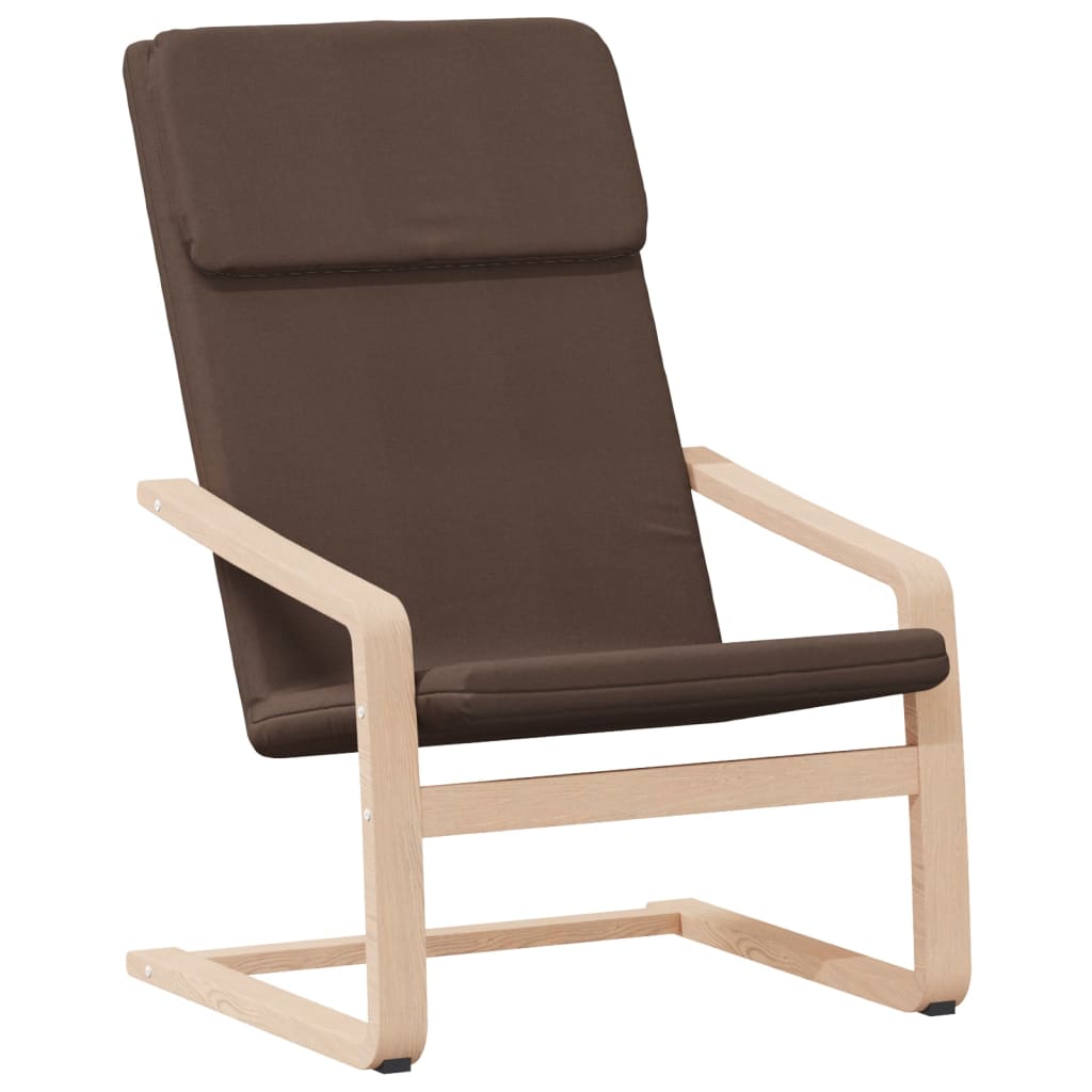 Relax Chair with Footstool Dark Brown Fabric