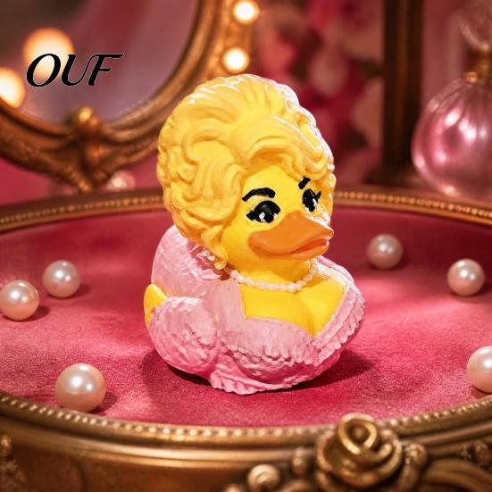 Retro Style Home Decor Cute Duck Figurine, Memorial for Music Lovers, Decorative Figurines Shelves Novelty Collectible Statue Desktop Car Funny Gifts