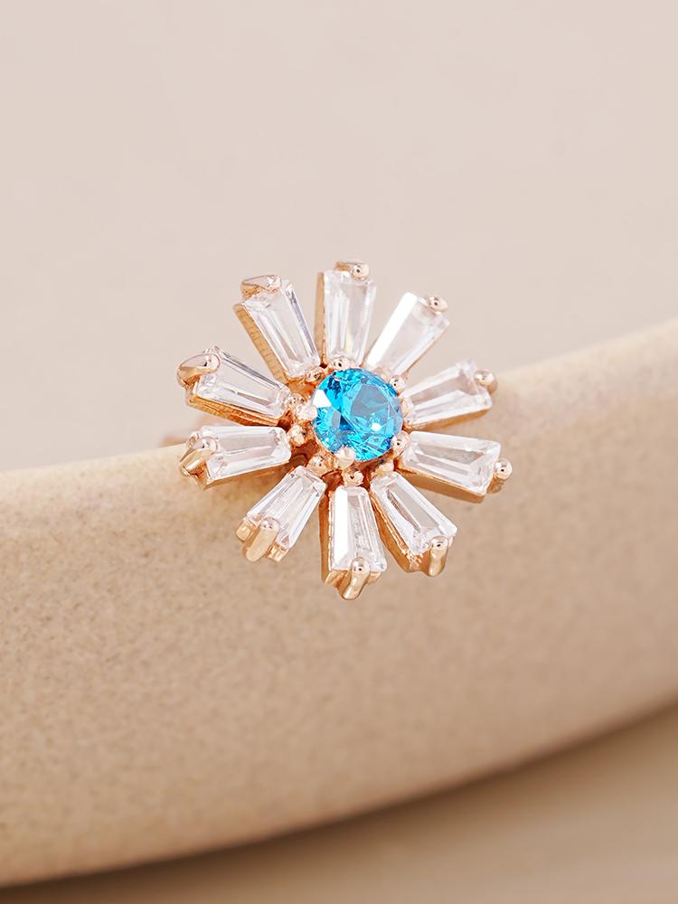 Minimalpiercing 14K 18K Blue Sunshine Piercing Earrings