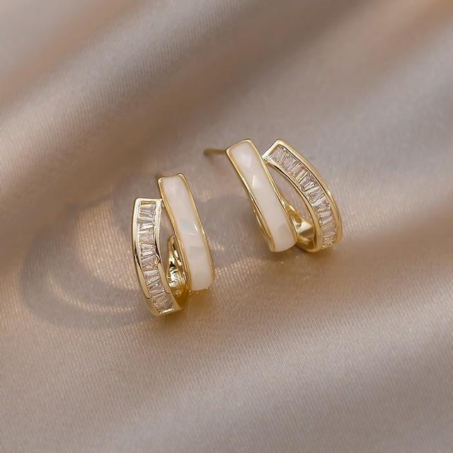 925 Sterling Silver Simulated Diamond Earrings For Women High Quality Stud Earring Wedding Engagement Party Jewelry