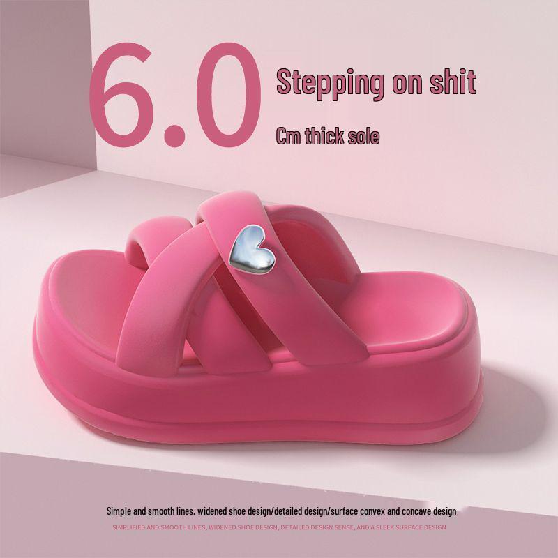 Новые женские шлепанцы на толстой подошве, лето 2025 - Повседневные с одним ремешком, с ощущением 'Шагни в блаженство' для ношения на улице и на пляже