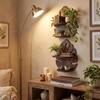 Wall Mounted Wood Display Shelf Decorative Book Storage Rack Wooden Monstera Shelf  Office