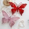 1pc 25cm Simulation Mesh Glitter Butterfly Decoration Christmas Tree Decoration Pendant Living Room Decoration   Christmas Tree Embellishment