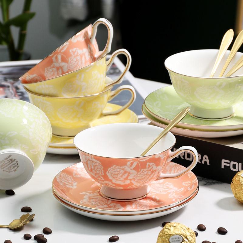 European Coffee Cup and Plate Two Piece Set Breakfast Cup Coffee Cup Ceramic Water Cup Mug Milk Cup Afternoon Tea