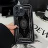 Этнический винтажный черный узор чехол для телефона подходит для iPhone 16 15 14 13 12 11 Pro/ Max/Plus противоударный