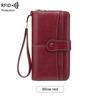 Women Wallets RFID Blocking Buckle Closure Minimalist Long Wallet - Clutch Purse Coin Pouch Card Holder