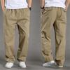 Men Work Pants with Pockets Wide Leg Loose Cargo Pants Solid Color Cotton Thin Wear-resistant Trousers Streetwear Slacks for Outdoor Hiking Camping