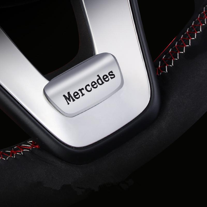 Car Steering Wheel Logo Badge Emblem Decoration Sticker for Mercedes Benz C200L CLS A200 WWV CLK Interior Mouldings FXPBT-Benz TUVWZ1