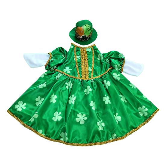 Улица. Наряд гуся на День святого Патрика Ирландский трилистник Одежда для гуся на крыльцо Подходит для 23-дюймовой статуи гуся из цемента и пластика для украшения улицы, патио, лужайки, двора, сада