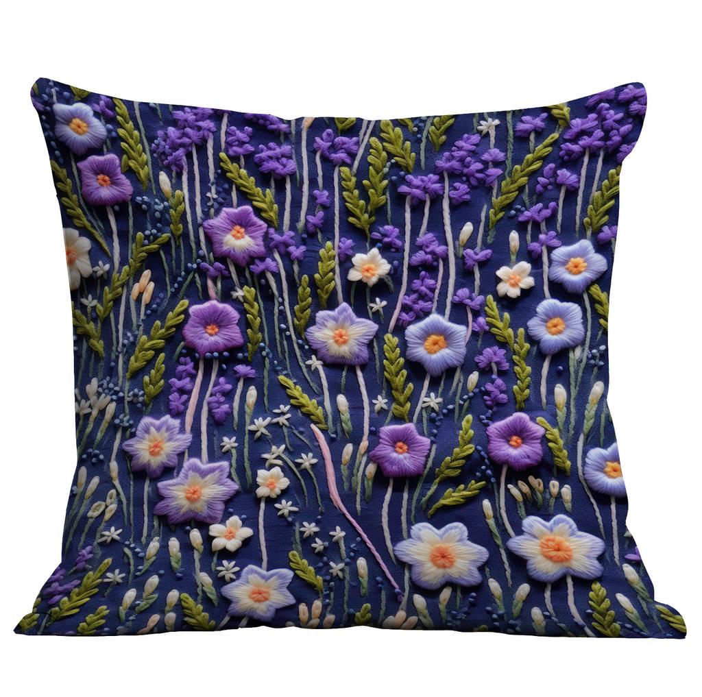 Новая имитация вышитой цветочной наволочки из короткого вельвета с двусторонней печатью, наволочка для домашней диванной подушки