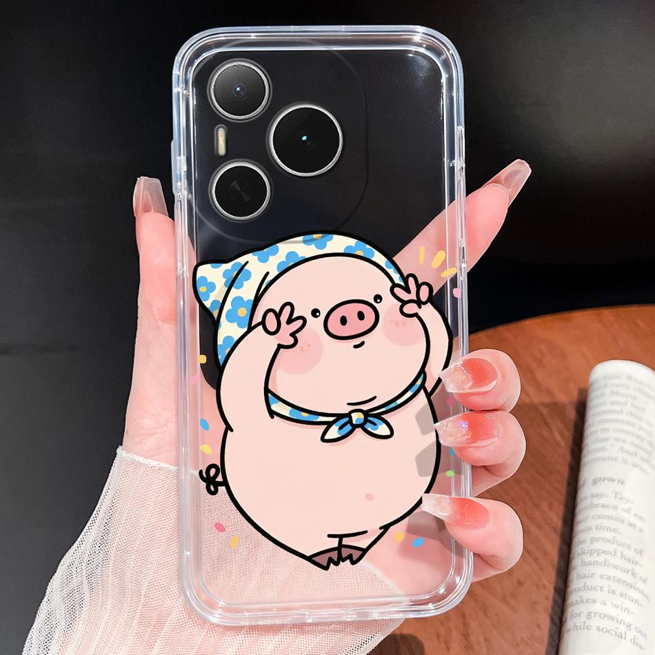 Чехол-домик с цветами в стиле cottagecore для Honor Power 2 5G, противоударный тонкий силиконовый чехол из прозрачного ТПУ