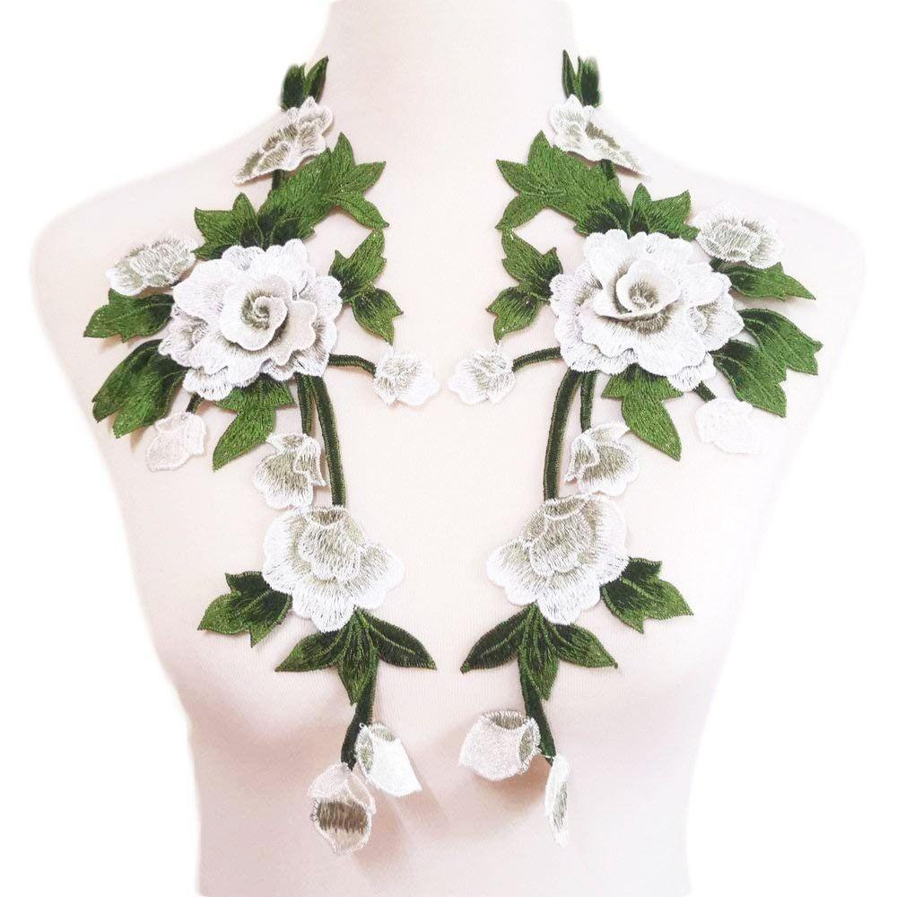 3D Trimmings Rose Floral Peony Garment Flower Embroidery Applique Clothes Accessories Patch