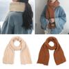 Female Outdoor Thickened Solid Color Knitted Scarf Long Scarves Vintage
