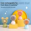 New Cute Desktop USB Charging Small Fan Portable Handheld Fan with Light Dopamine Student Fan Small and Stylish Hand Held Fans