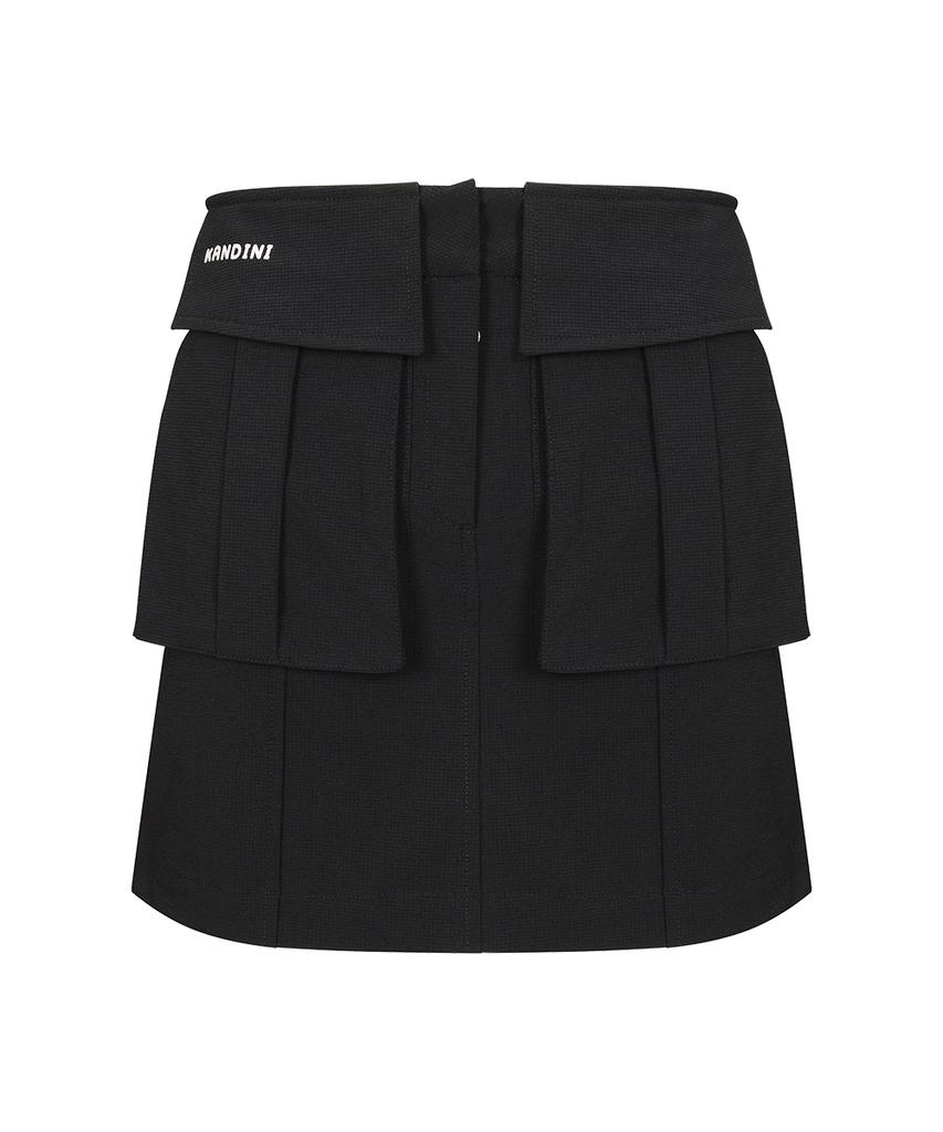 Candini Black Pocket H-Line Skirt