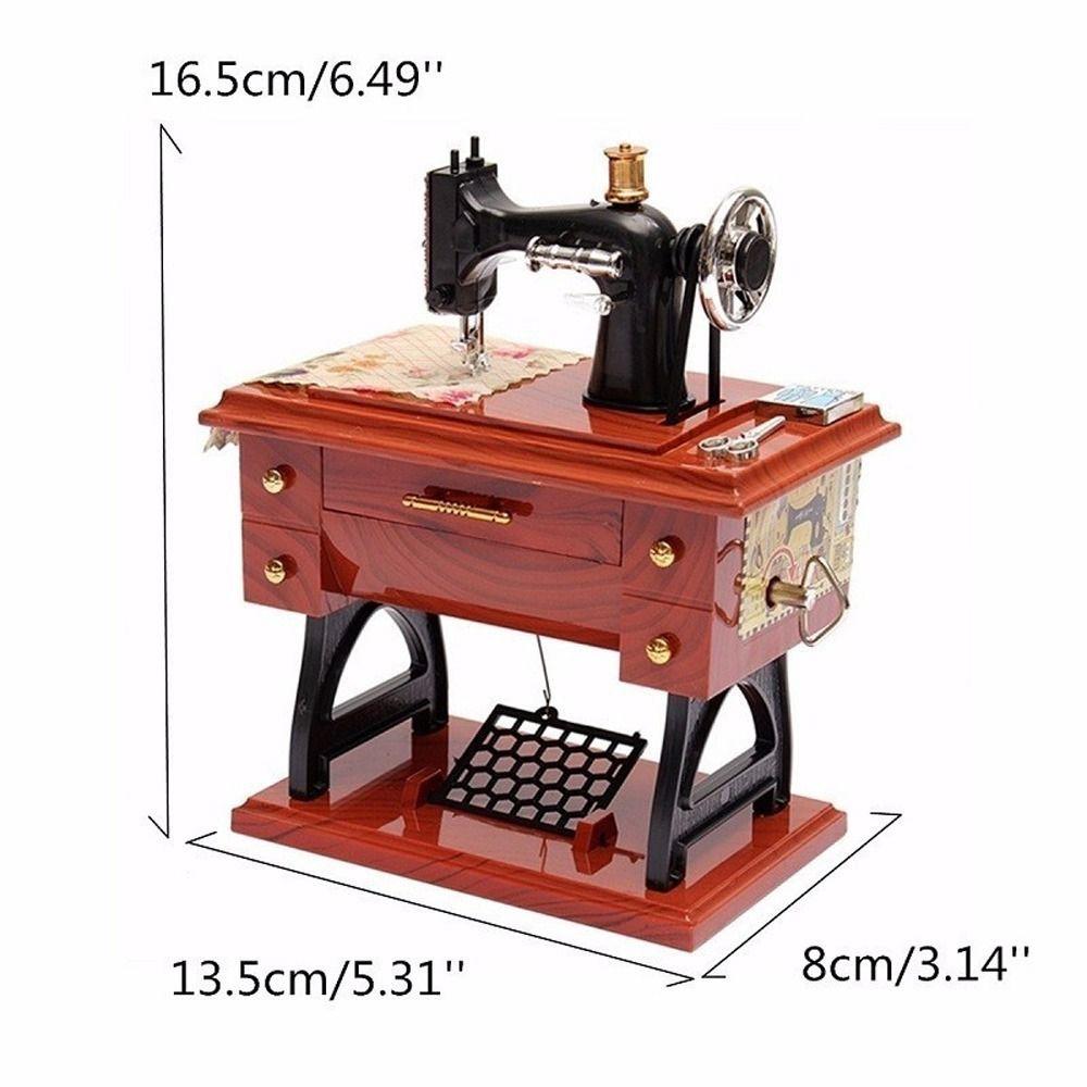 Simulation Dollhouse Sewing Machine Vintage Music Box Dollhouses Miniatures  Home Decoration