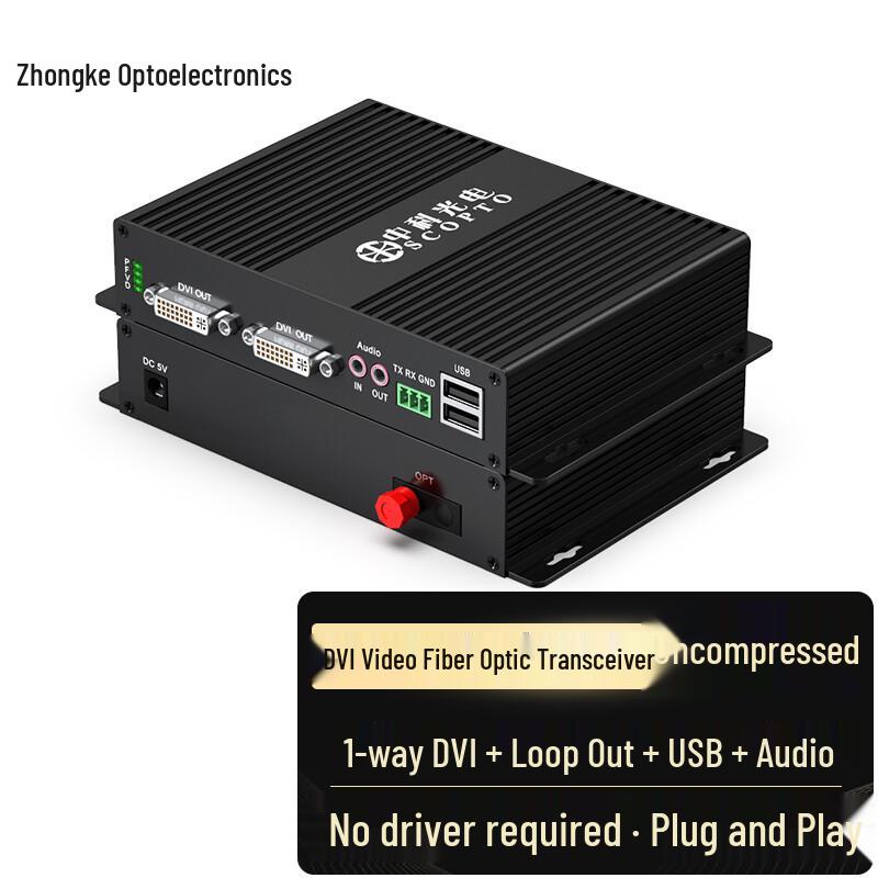 Оптический видеоудлинитель DVI с аудио и USB