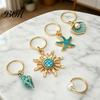 Party Hair Jewelry 45Pcs Dreadlock Accessories, Open Design Easy to Wear Braided Ocean Inspired Decor Rings with Marine Elements Starfish Shells