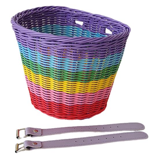 Велосипедная корзина большой вместимости, прочная, грузоподъемная, универсальная, простая в установке, плетеная вручную, имитация ротанга, велосипедная