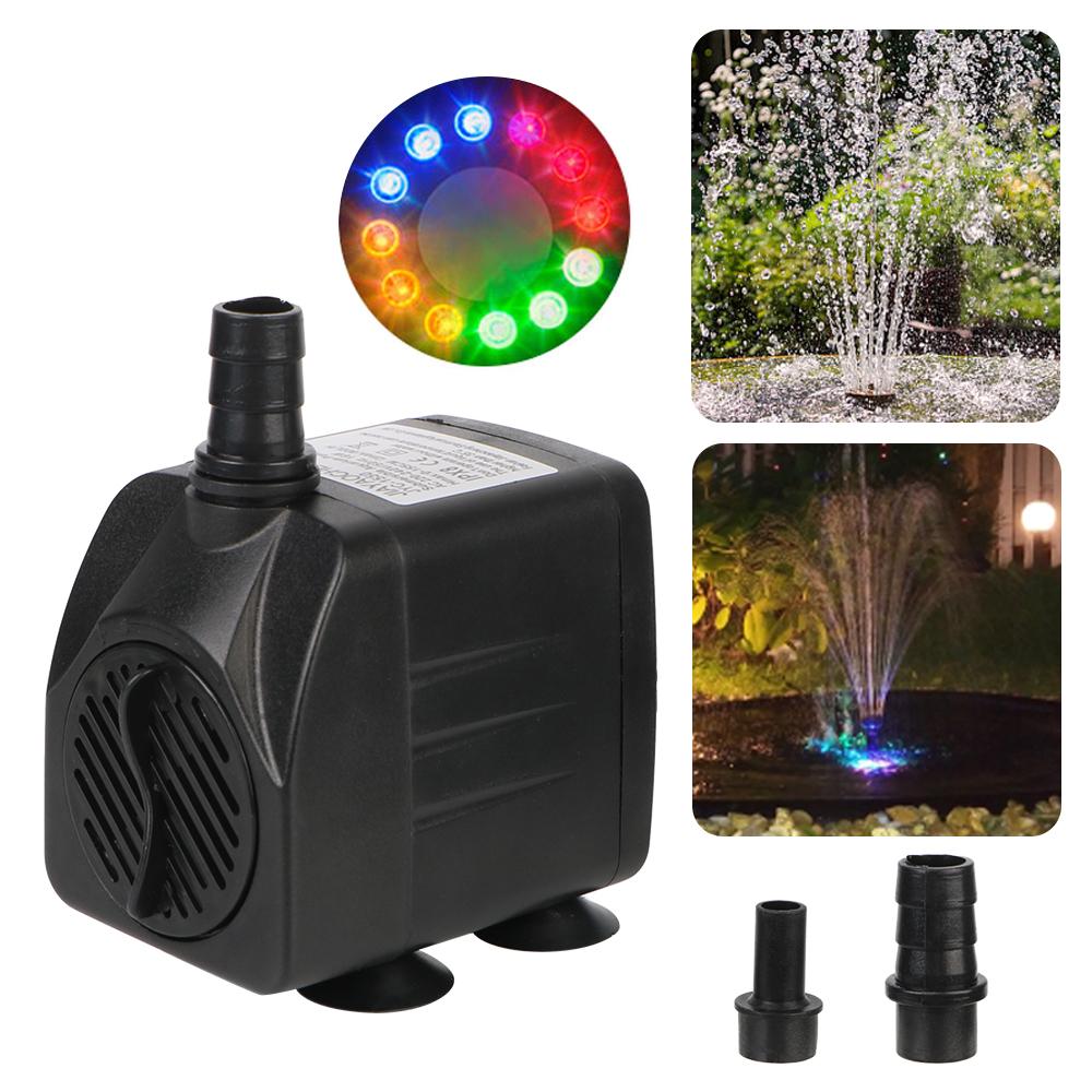 Для сада Аквариум Аквариум Птичья поилка Фонтан с 12 светодиодной подсветкой Водяной насос с шнуром питания Погружной фонтан