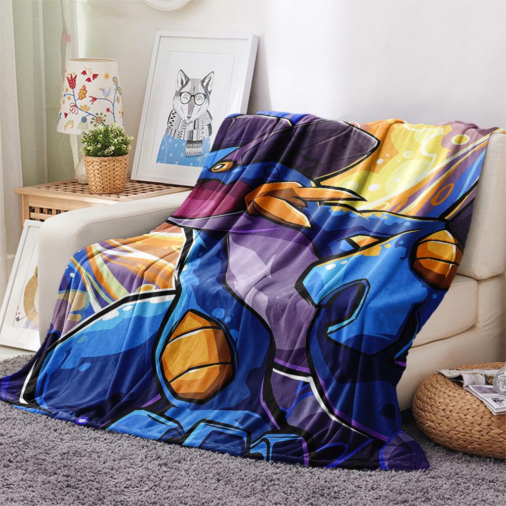 Swampert Print Flannel Blanket, High quality Comfortable for All Seasons, Home Decor, Warmth and Comfort