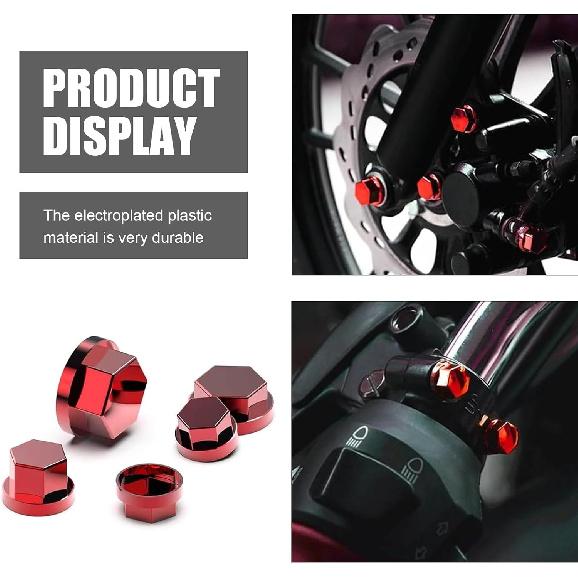 30 PCS Motorcycle Bolt Covers, 5 Sizes Hexagon Engine Nut Decoration Cap, Waterproof Rust-proof Protection Moulding Screw, Modification Accessory for