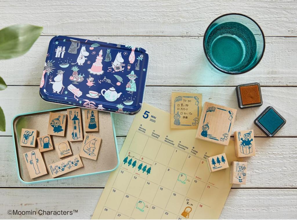 MOOMIN Stamp Set for Adults That Can Be Used All Year Round On Cards and Just Press It To Create a Cute Stamp Set Brand Diaries! (Takarajimasha Mook)