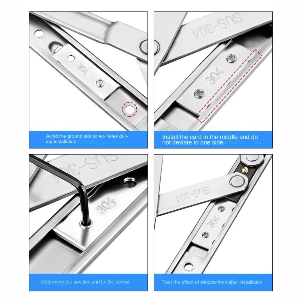 4PCS Stainless Steel Wind Support Limit Plate Non Punching Window Opening Accessories  Window