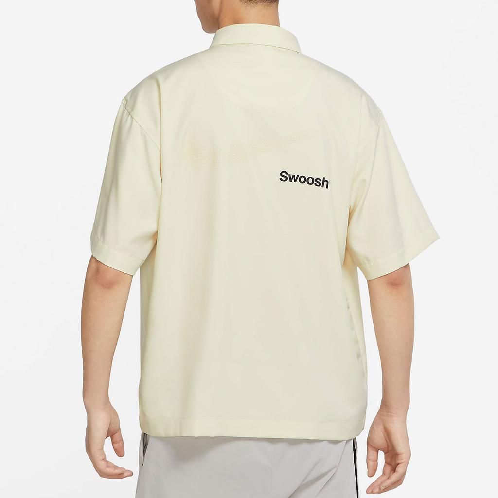 Nike Спортивная одежда с логотипом, однобортная однобортная рубашка с коротким рукавом, мужские топы Fossil-Gray DX6308-244