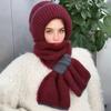 Winter Knit Hat Scarf Set Large Head Circumference Elastic Warm Riding Hat Outdoor Activities Travel Cycling Headwear