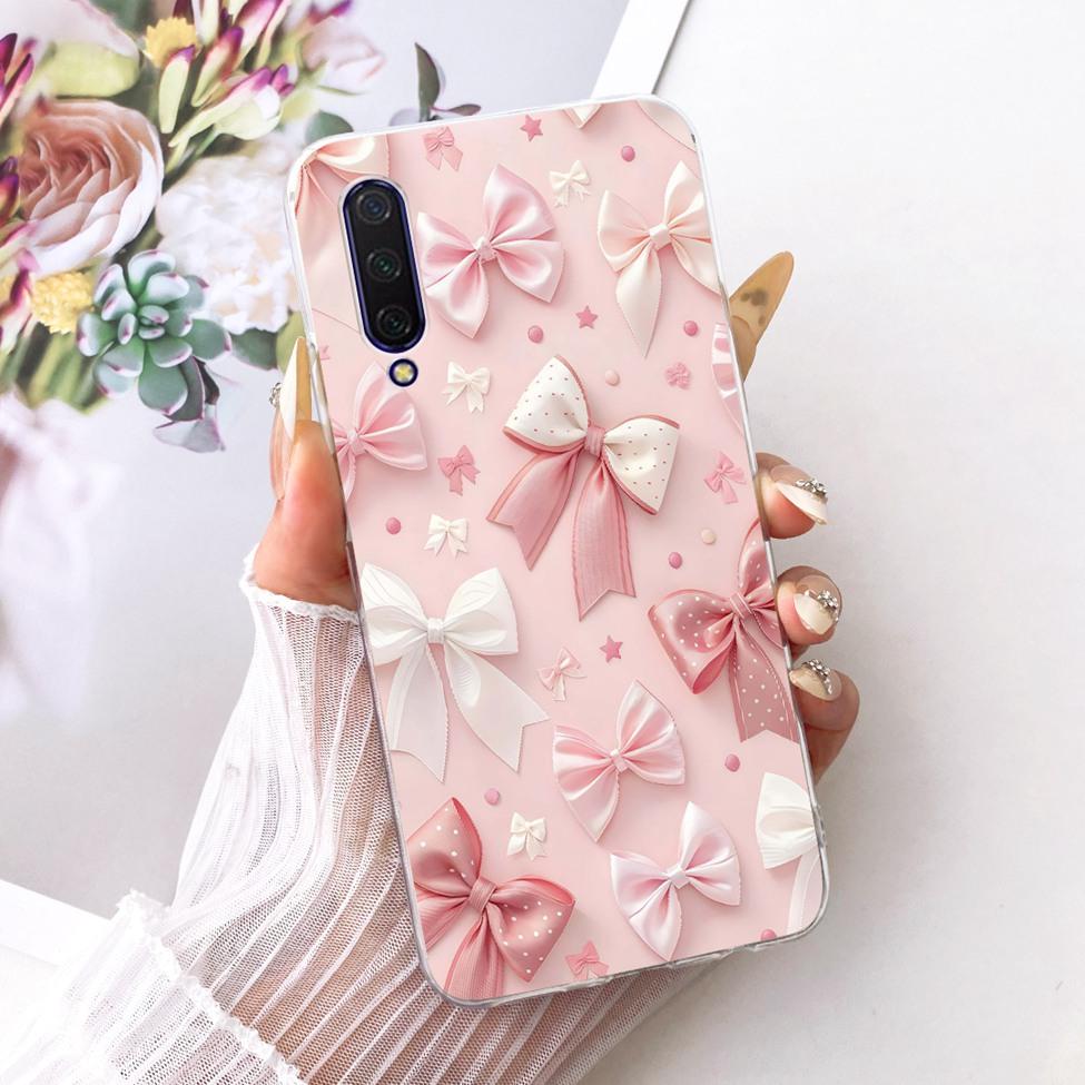 Transparent Casing For Xiaomi Mi9 Lite Case Cute Cat Fashion Butterfly Funny Cool Painted Cover M1904F3BG